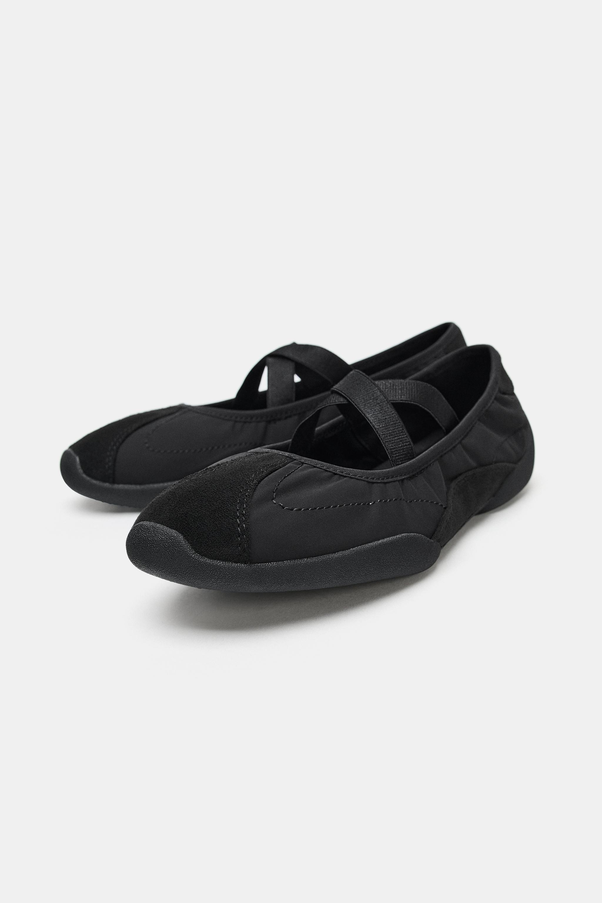 SPORTY BALLET FLATS WITH ELASTIC STRAPS